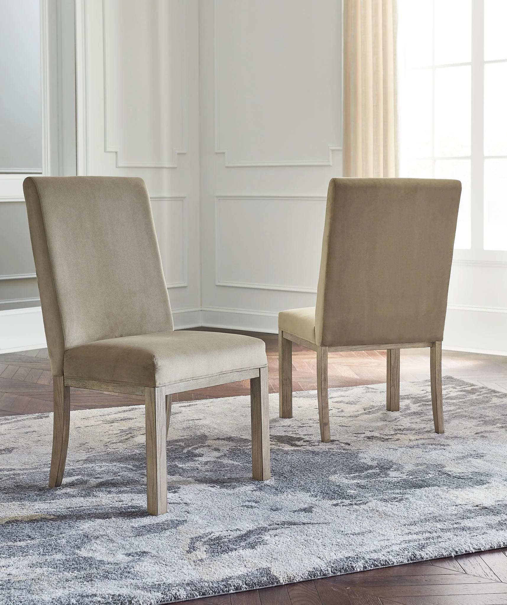 Chrestner Upholstered Dining Side Chair - Gray / Brown - Image 2