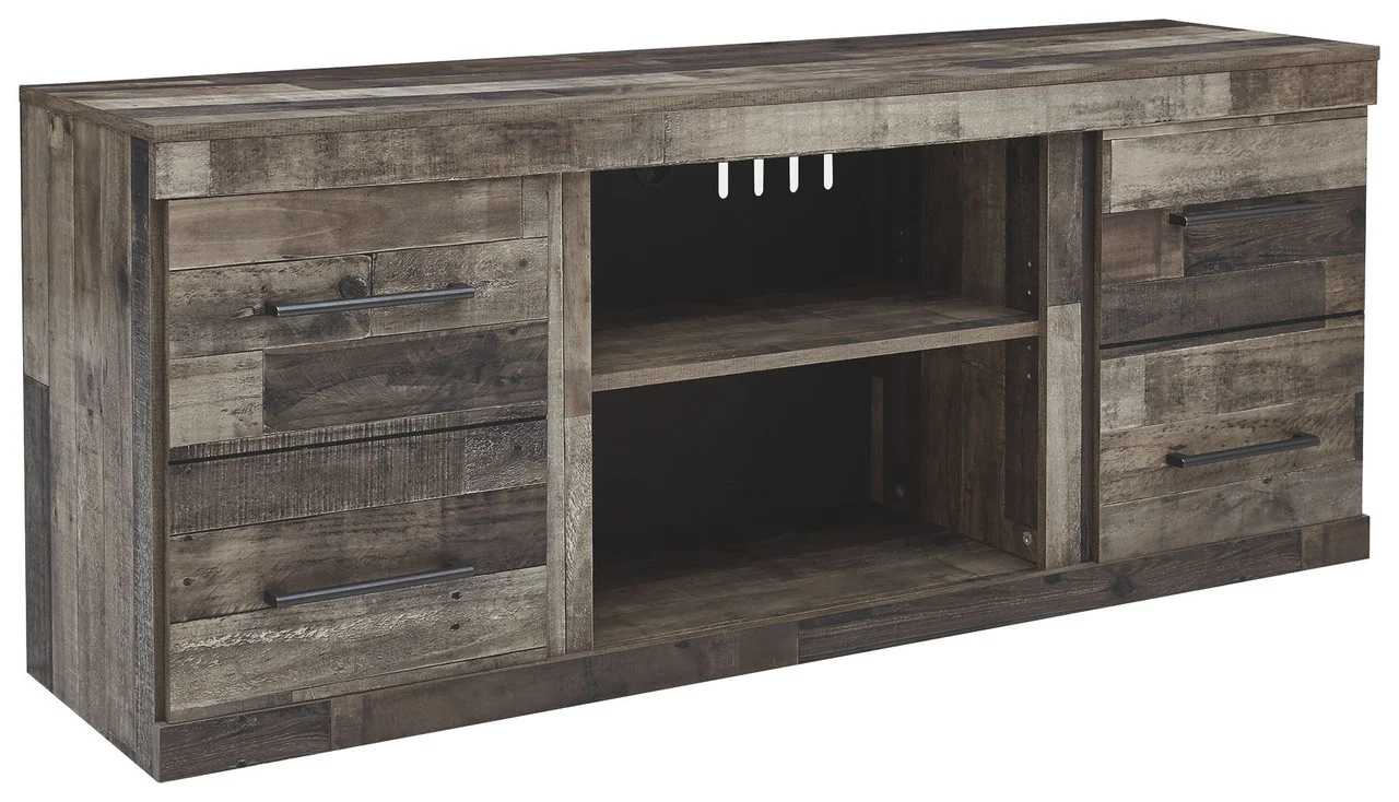 Derekson - LG TV Stand with Fireplace Option - Multi Gray