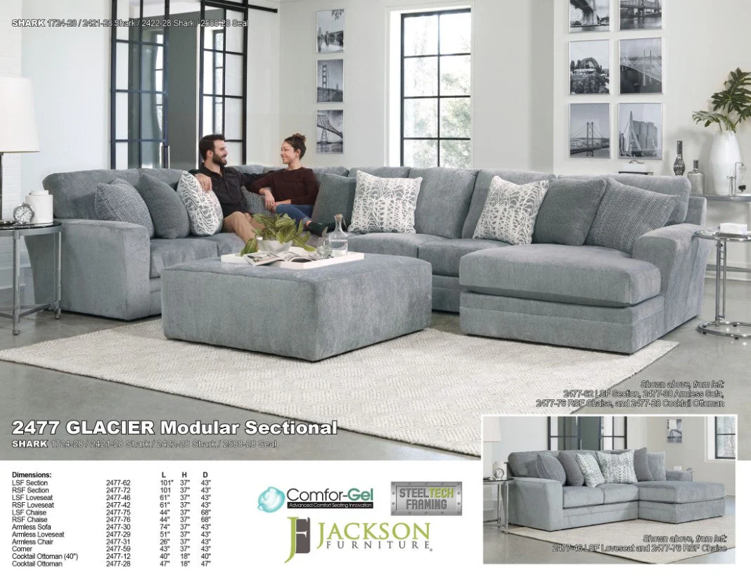 Glacier 40" Cocktail Ottoman - Image 3