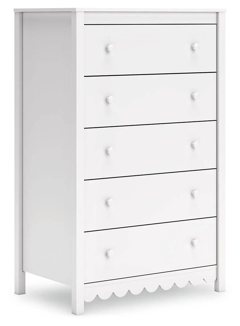 Hallityn - Five Drawer Chest - White