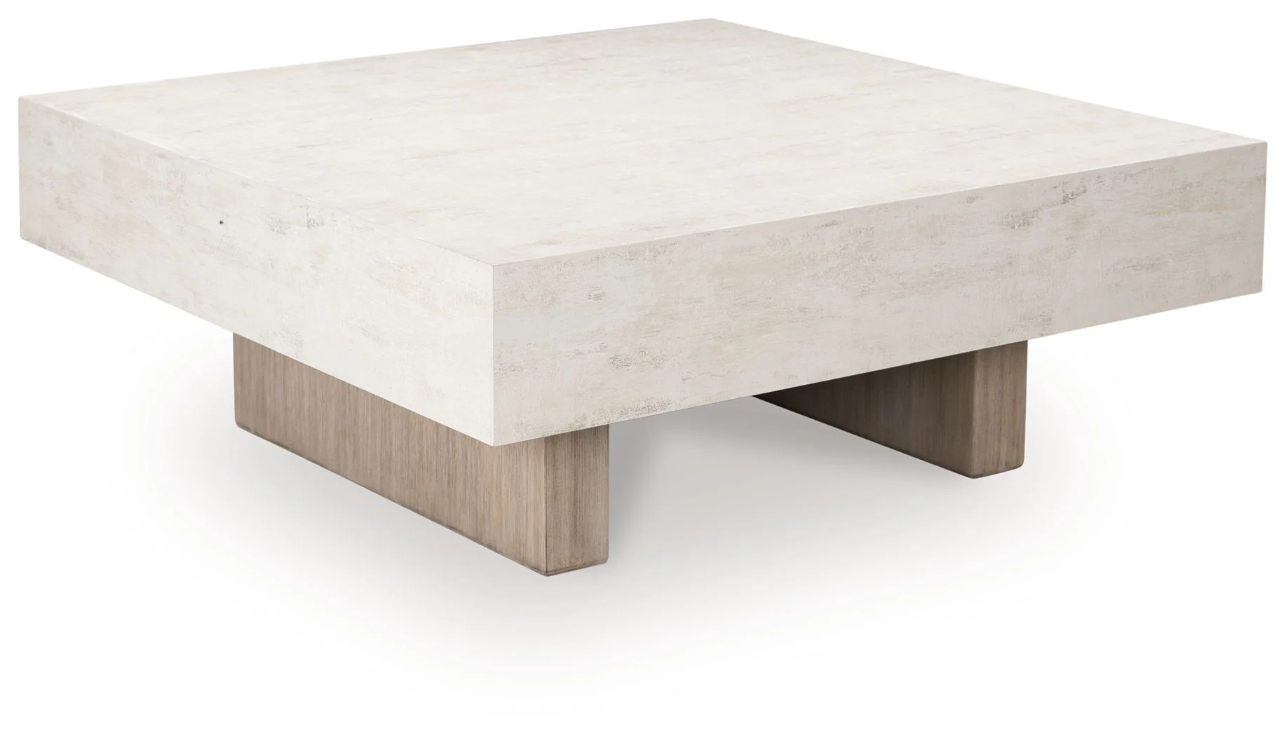 Jorlaina - Square Cocktail Table With Faux Cement Top - Light Grayish Brown