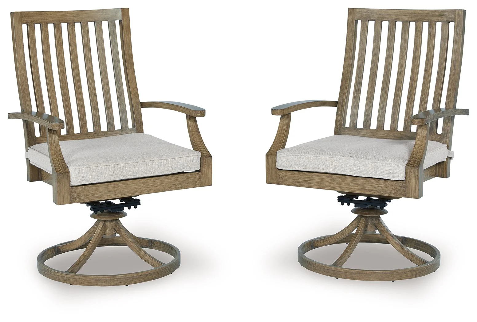 Rainier Ranch - Swivel Chair With Cushion - Brown / Beige