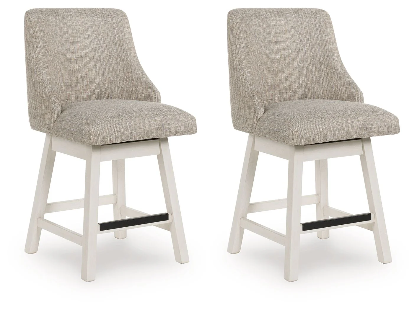 Robbinsdale - Upholstered Swivel Curved Back Barstool - Antique White