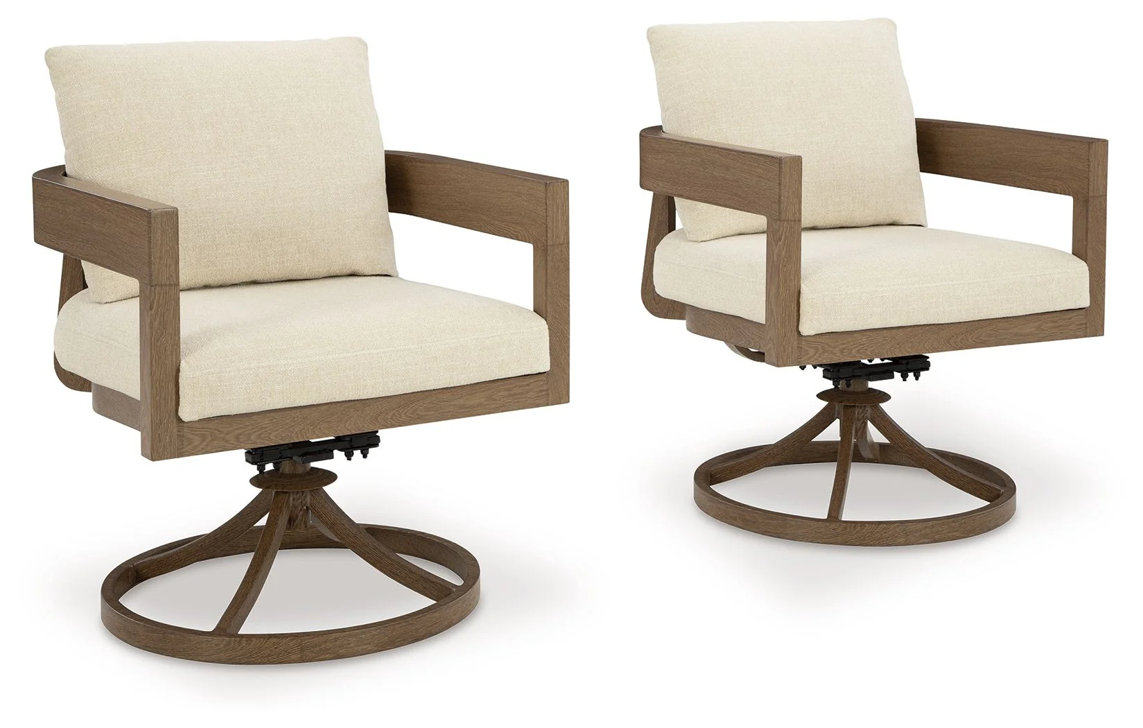 Serene Bay - Swivel Chair With Cushion - Dark Brown / White